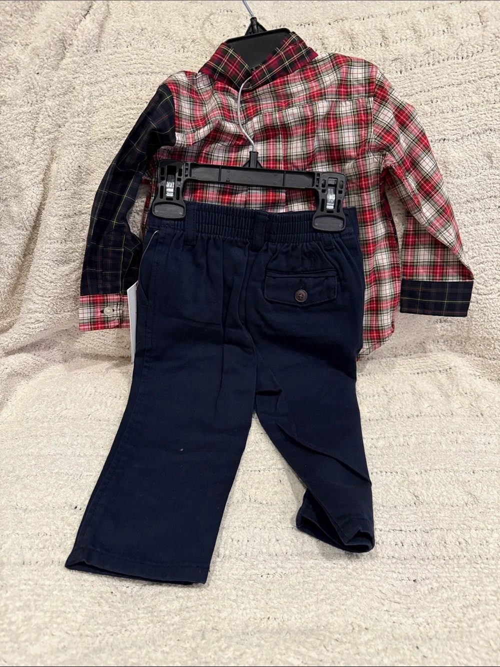 Ralph Lauren Plaid Poplin Button-Down Shirt & Pants Set (Baby)